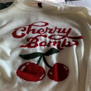 ROMWE cherry bomb womens oversized sweater